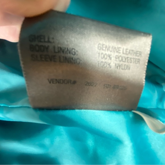 Vintage Wilsons Leather Turquoise/teal Women's Jacket L - Picture 5 of 8